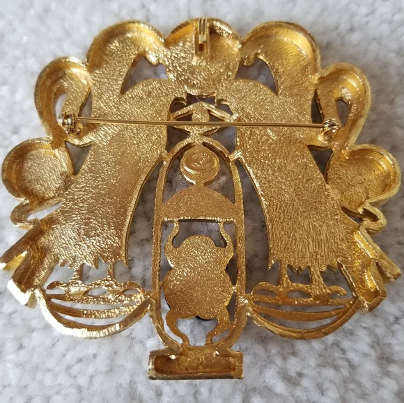 Hattie Carnegie Enamel Egyptian Revival Pin/Pendant